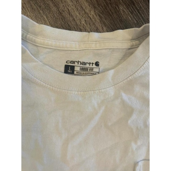 Carhartt Loose Fit Workwear Pocket T Shirt Cream Beige Size L tall - Picture 5 of 7